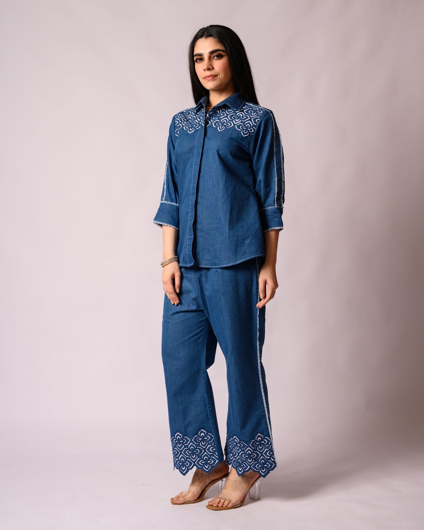 Denim Embroidery Co-Ord Set