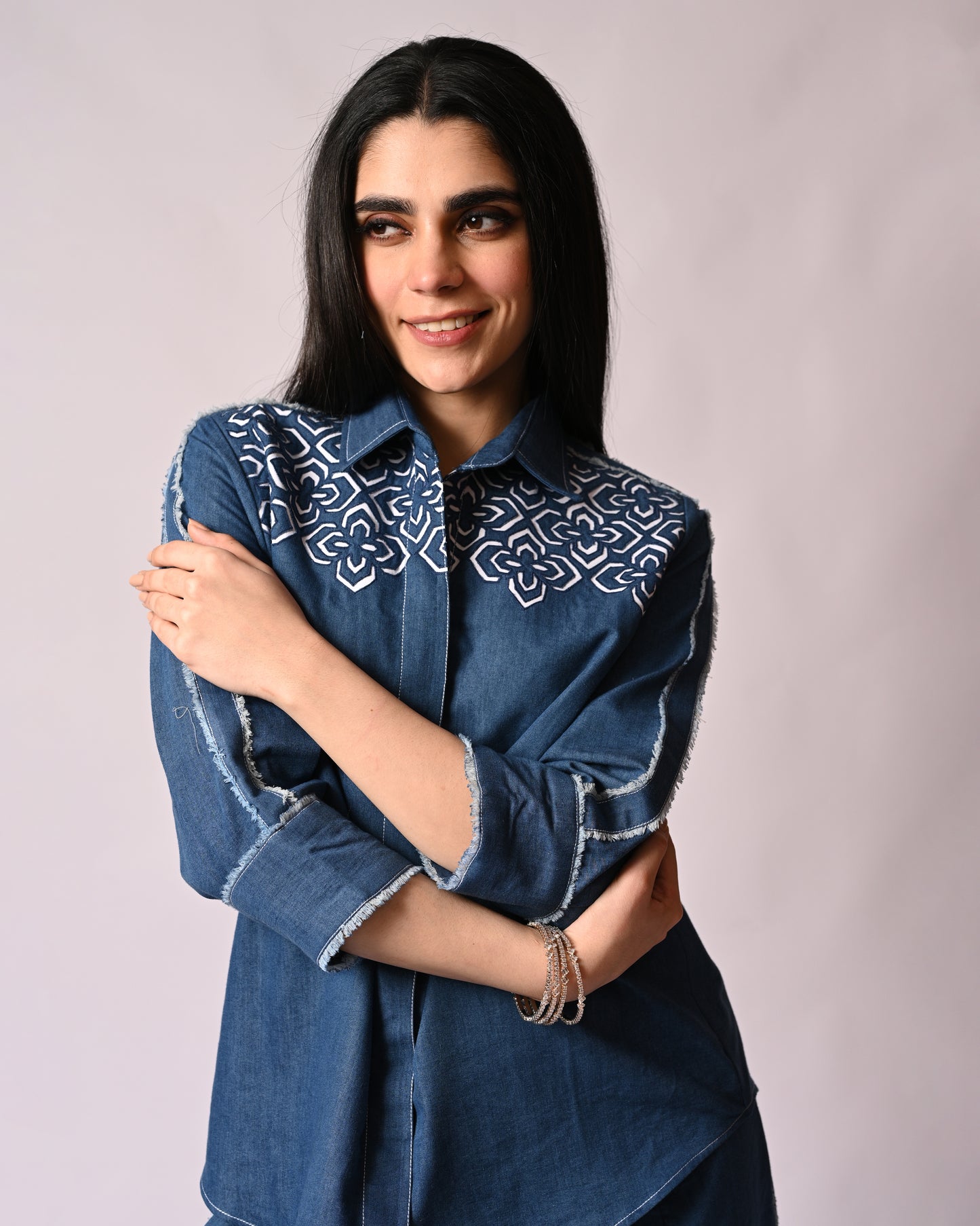 Denim Cutwork Shirt